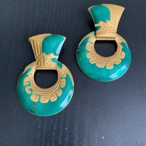 Edgar Berebi Gold/Green Earrings